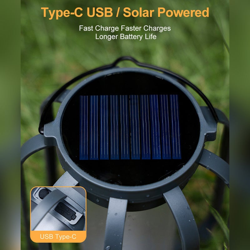 Solar lantern outdoor light with 4 Modes